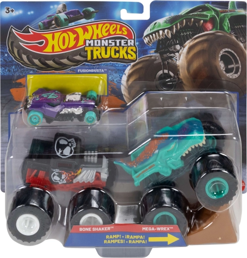 Mattel Hot Wheels Monster Trucks – sada 2 monster truckov s rampou a autíčkom Hot Wheels