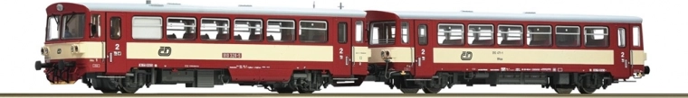 Roco dieselový motorový vozeň 810 ČD s prípojným vozňom Btax, H0