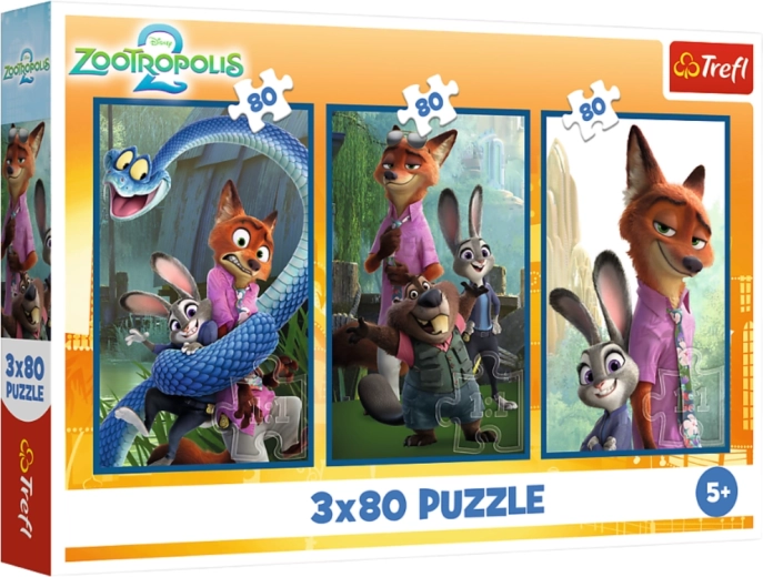 Puzzle 3×80 Disney Zootropolis Zvieracie vyšetrovanie – Trefl