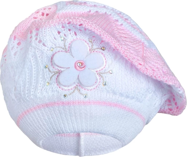Pletený baret New Baby svetloružový pre deti 3 – 4 roky