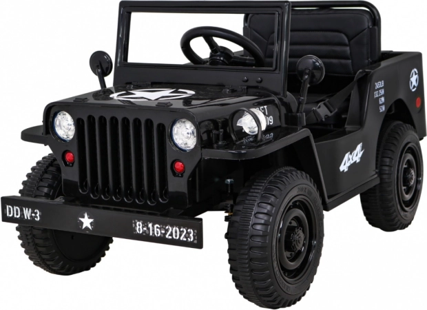 Detské retro vojenské autíčko 4x4, čierne