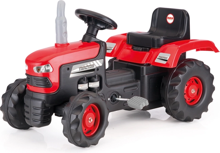 Veľký červený šliapací traktor Dolu
