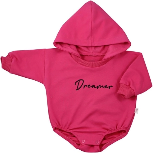 Dojčenské teplákové body s kapucňou KOALA Dreamer, tmavoružové