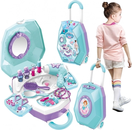 WOOPIE toaletný stolík 2v1 salón krásy v kufríku pre deti