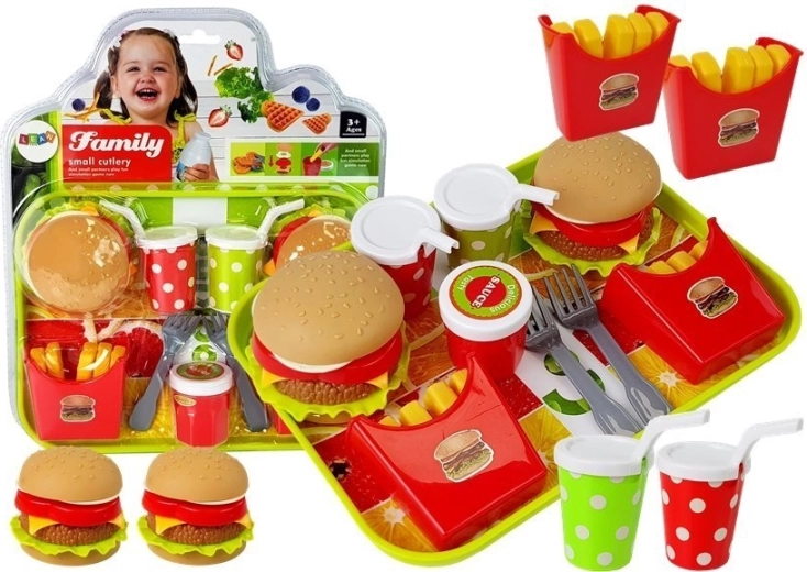 Súprava hranolčekov k hamburgerom s táckou