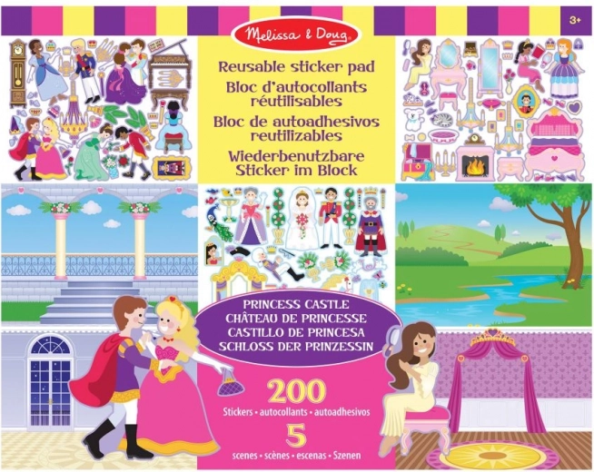 Znovupoužiteľné samolepky – zámok princezien