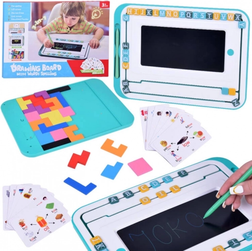 Edukativna sada 3v1 LCD tabuľka a karty na výučbu angličtiny