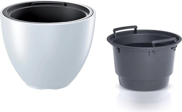 Kvetináč s vložkou HEOS 39,5 cm – biely matný