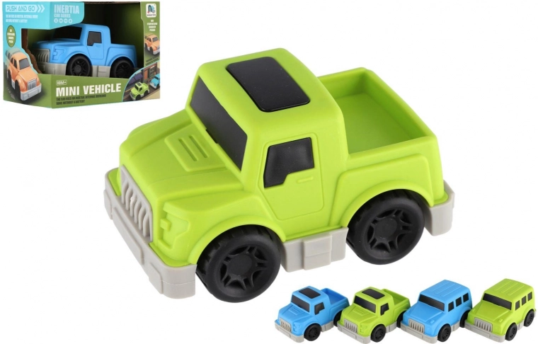 Mini plastové autíčko na zotrvačník 9 cm – 4 druhy