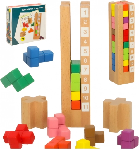 Drevená vzdelávacia skladačka Montessori Farebná