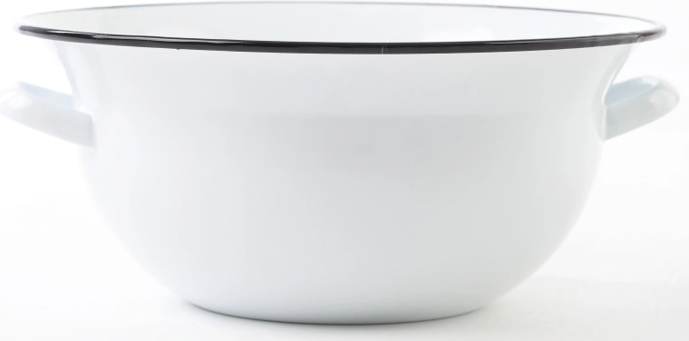 Smaltovaný krajáč s uchami 34 cm, 7,5 l – biely BERYL