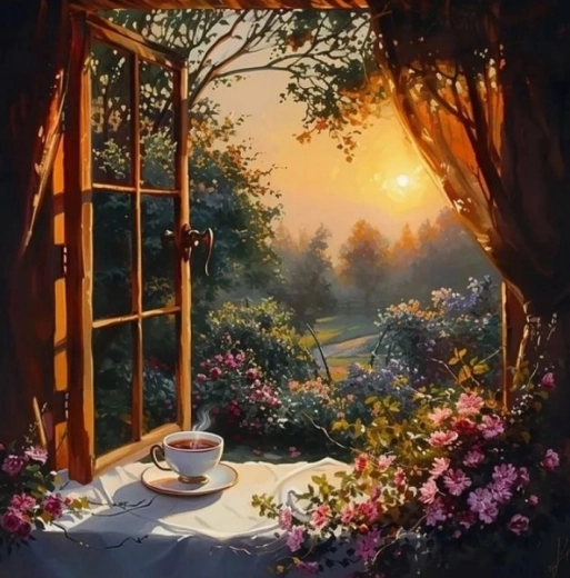 Diamantové maľovanie Zátišie s čajom 30x40cm