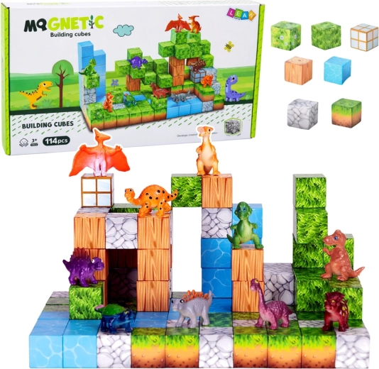 Magnetické stavebné kocky 3D svet – 114 dielikov