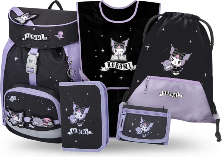 Školský set Baagl Airy Kuromi Fortune dream – batoh, peračník, vrecko, zástera a peňaženka (GRS)