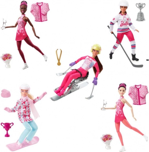 Barbie zimná športová bábika