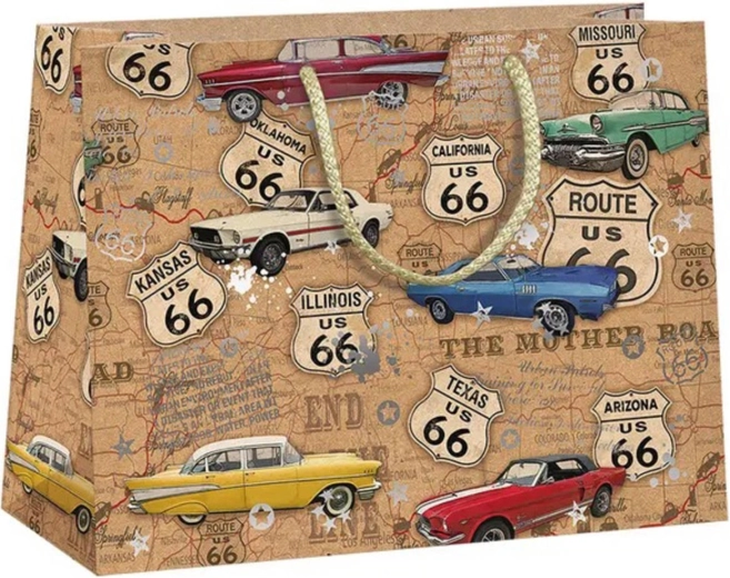 Argus darčeková taška Route 66 autá natur eco friendly - 1 kus