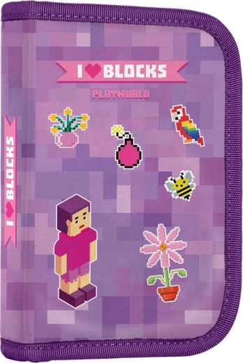 Školský peračník s 2 chlopňami Playworld Girl, prázdny