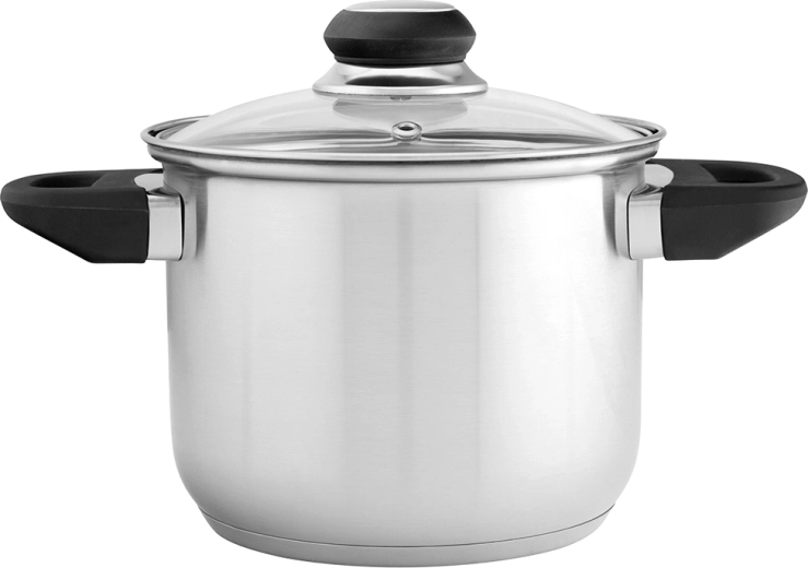Altom Design Emilio nerezový vysoký hrniec 2,3 l so sklenenou pokrievkou, 16 cm