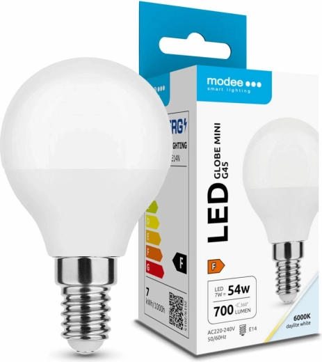 LED žiarovka G45 7 W E14 studená biela 700 lm Modee Lighting