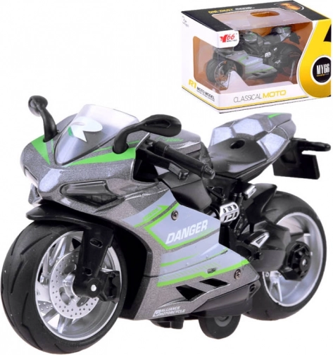 kovový model motocykla s naťahovacím pohonom – C