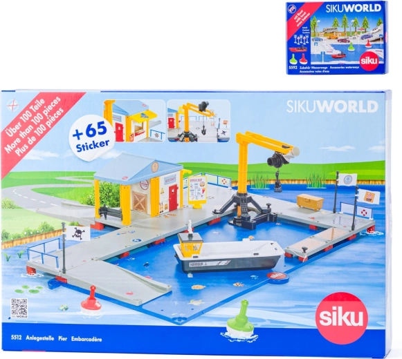 Siku World nakladací prístav s mólom a člnom