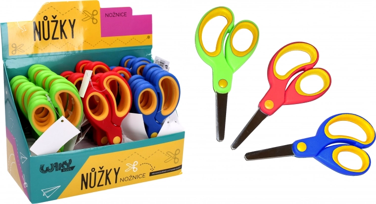 Detské školské nožnice 13 cm s gumovým úchytom