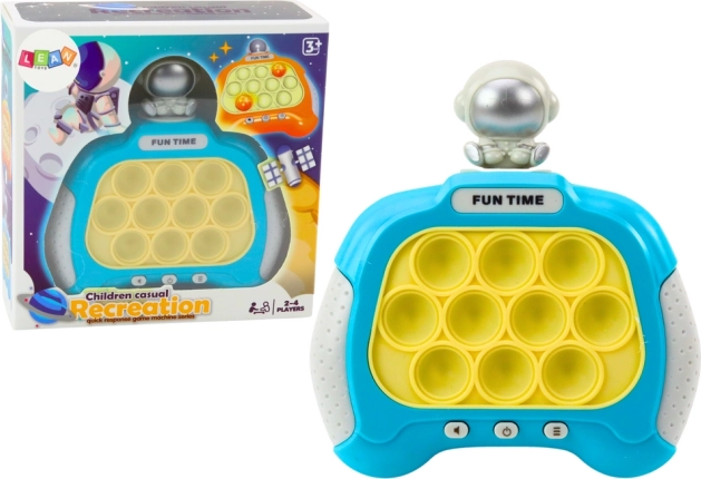 Interaktívna hra Pop It – vesmírny krtkopal so svetlami a zvukmi, modrá