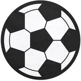 Papierové obrúsky futbalová lopta 13,5 cm, 20 ks