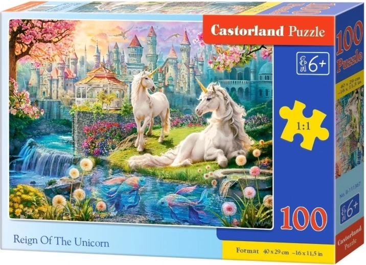 Castorland puzzle Kráľovstvo jednorožcov 100 dielikov