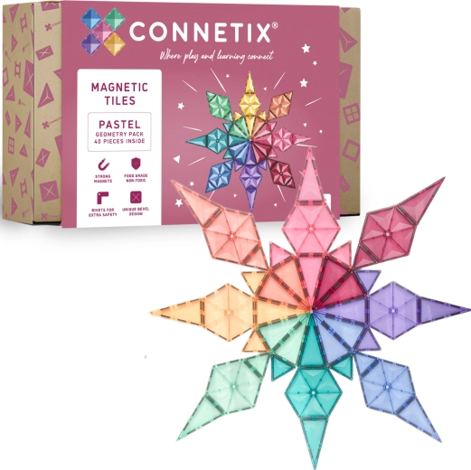 Connetix Pastel Geometry Pack magnetické stavebnice 40 dielov