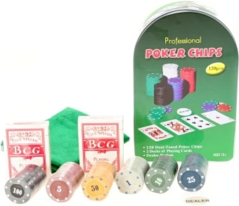 Súprava na poker v plechovej krabičke