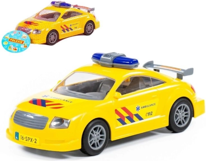 Plastové hasičské auto ambulancia na zotrvačník