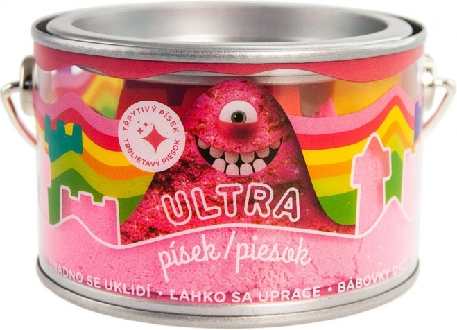 Ultra jemný kinetický piesok s trblietkami 200 g – ružový