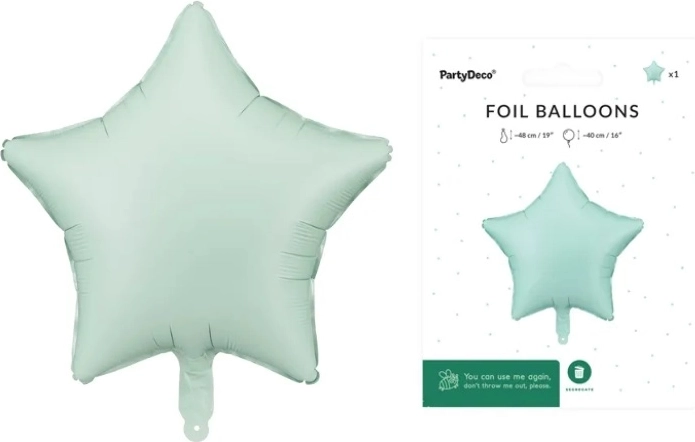Fóliový balónik Hviezda matne zelený 48 cm
