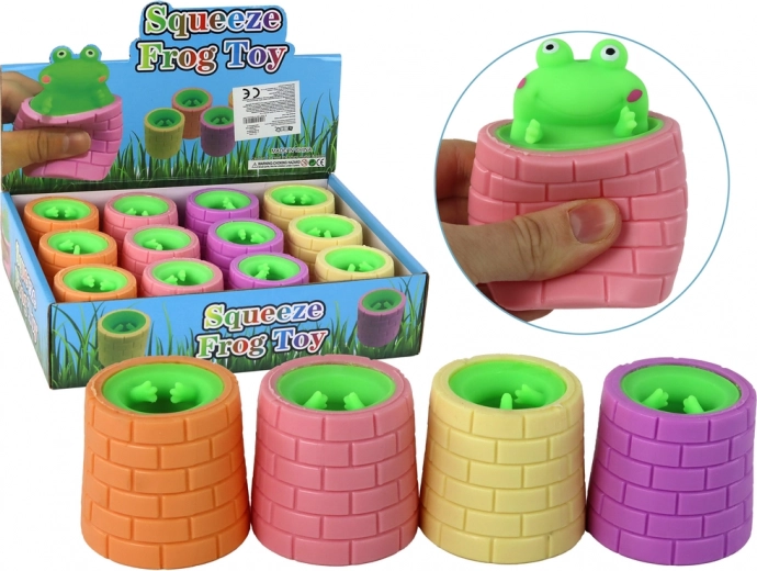 Antistresová hračka žabka z barelu