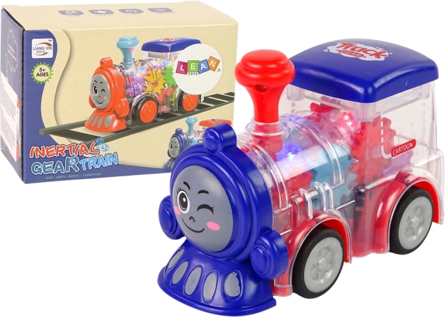 LED lokomotíva s trecím pohonom, transparentná