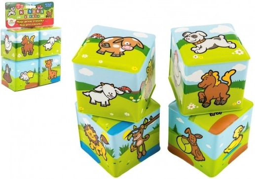 Penené kocky moje prvé zvieratká 7 × 7 cm, 4 ks
