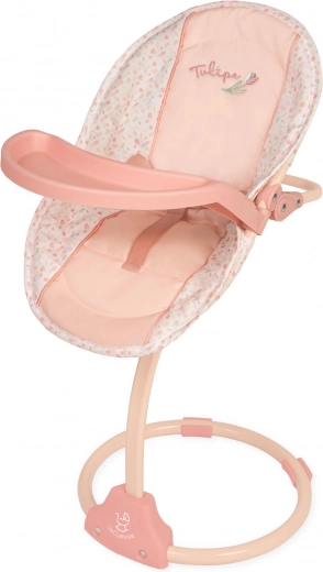 DeCuevas multifunkčná jedálenská stolička a hojdačka pre bábiky 3 v 1 Tulipe