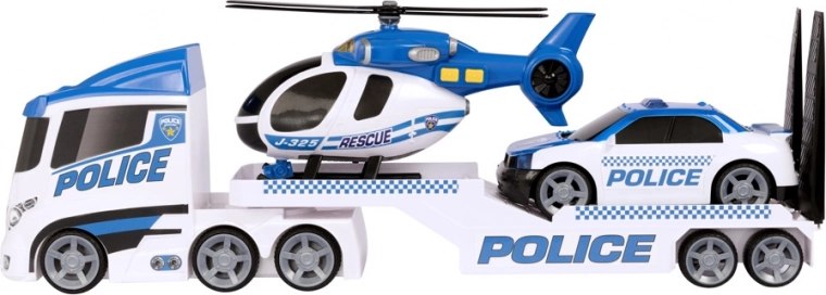 Teamsterz policajná prepravná sada s helikoptérou a autíčkom