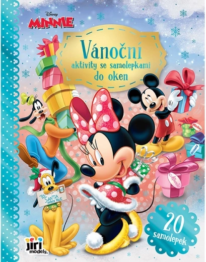 Vianočné aktivity so statickými nálepkami na okno Minnie