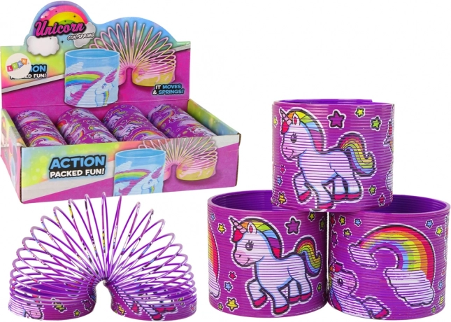 Kultová fialová pružina s jednorožcom