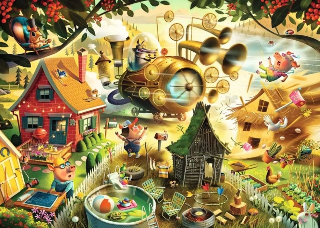 Ravensburger puzzle Pozor, prasiatka! – Tri malé prasiatka, 1000 dielikov