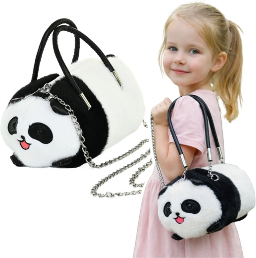 Plyšová detská kabelka Panda s retiazkou 20 cm