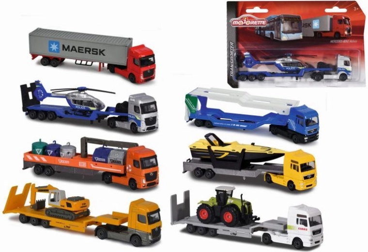 Kovové nákladné auto s prívesom 20 cm mix - 1 ks