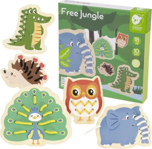 Classic World drevené prevliekacie zvieratká – sada 10 dielov