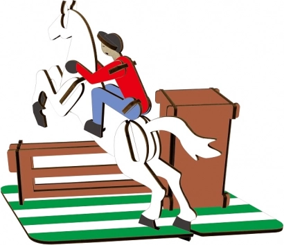 Drevené 3D puzzle stojan na ceruzky Dostihy