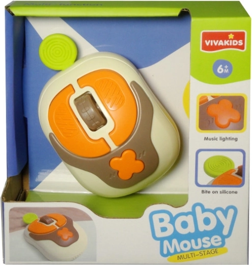 Interaktívna detská myška s blikajúcimi svetlami a zvukmi