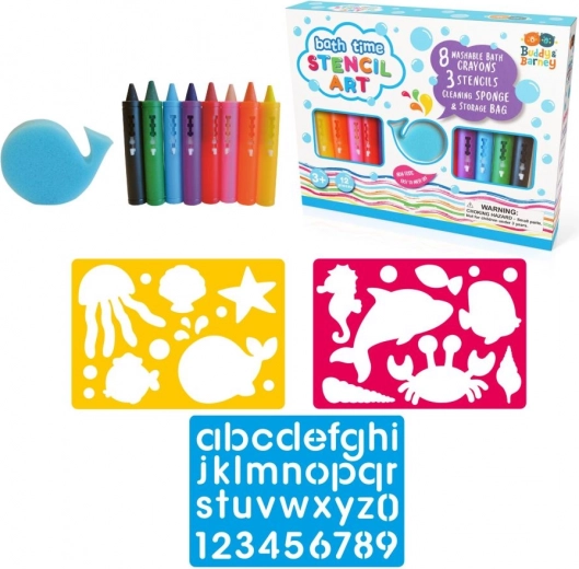 Buddy & Barney sada kúpeľových pasteliek so šablónami
