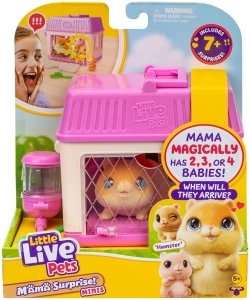 little live pets mini mama škrečok s prekvapením mláďat v domčeku