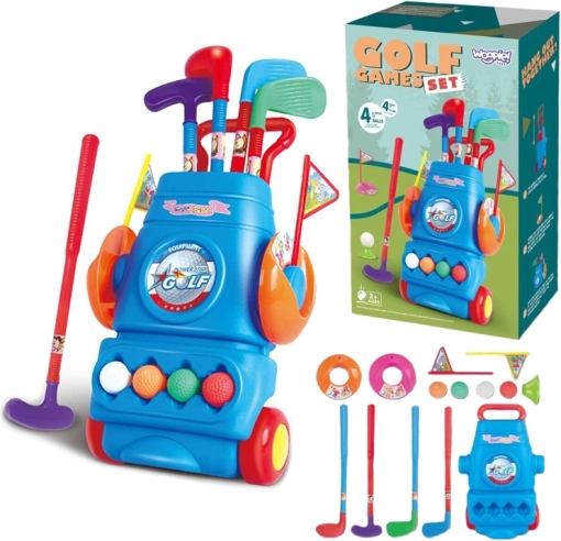 Detská sada na golf so stojanom na kolieskach Woopie